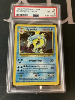 1999 POKEMON BASE SET UNLIMITED #6 GYARADOS HOLO PSA 8 - Image 1