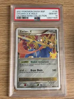 2021 POKEMON CELEBRATIONS Zacian Lv. X - PSA 10 GEM MINT - LOW POP - Image 1