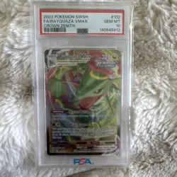 Pokemon Rayquaza VMAX 102/159 Crown Zenith Full Art Holo PSA 10 English - Image 1
