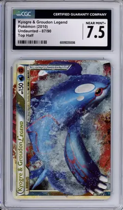 CGC 7.5 Kyogre & Groudon Legend (Top) Pokemon Vintage Undaunted Holo 87/90 - Image 1