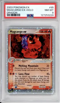 PSA 8 Magcargo ex Vintage Pokemon Dragon Holo #95 - Image 1