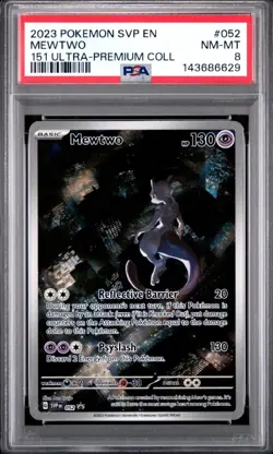 2023 Pokemon SVP EN-SV Black Star Promo 052 Mewtwo 151 PSA 8 - Image 1