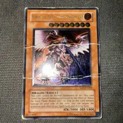 Horus the Black Flame Dragon LV8 SOD-EN008 Ultimate Rare! Unlimited! DAMAGED - Image 1