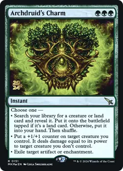 MTG Archdruid's Charm [Murders at Karlov Manor Prerelease Promos] Foil Near Mint - Image 1