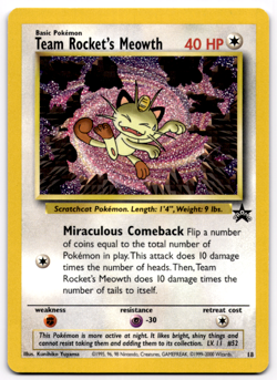 Team Rocket's Meowth 18/53 Wotc Promo Excellent Condition Pokemon TCG - Image 1