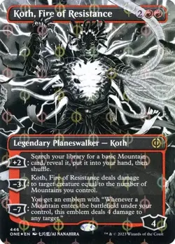 Koth, Fire of Resistance - Step-and-Compleat Foil Extended Art Showca ONE LP MTG - Image 1