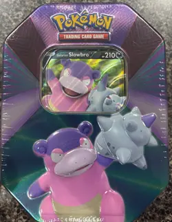 Pokemon TCG Slowbro Forces Tin - New & Factory Sealed - 4 packs + Holo Promo - Image 1