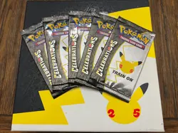 POKEMON Celebrations Booster Pack Lot 5 Factory Sealed Fresh 25th Anniversary - Image 1