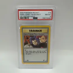 Pokemon Here Comes Team Rocket! Team Rocket 1st Edition Holo PSA 8 #15/82 - Image 1