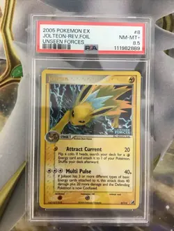 Jolteon EX Pokemon Reverse Foil Unseen Forces PSA 8.5 - Image 1