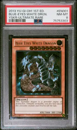 2013 YUGIOH 1ST ED YSKR-EN001 BLUE-EYES WHITE DRAGON ULTIMATE PSA 8 NM #75753303 - Image 1