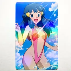 Pokemon Trainer Dawn Sexy Doujin Waifu Girl Anime Art Goddess Card - Image 1