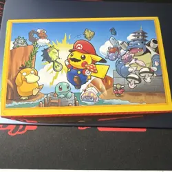 Pokemon Luigi Pikachu Pokemon Center Deck Box, Sleeves and Empty Box. (No Cards) - Image 1