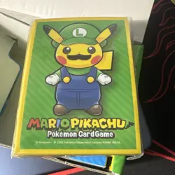 Pokemon Luigi Pikachu Pokemon Center Deck Box, Sleeves and Empty Box. (No Cards) - Image 4