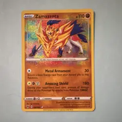 Pokemon TCG Zamazenta Amazing Rare Holo Card 102/185 Swsh04 Vivid Voltage - Image 1