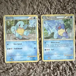 Pokemon 2010 Squirtle Wartortle HS Unleashed Card Lot - 2 Cards - Image 1