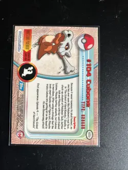 2000 Topps Pokemon TV Animation Edition Series 2 Cubone #104 Blue logo - Image 2