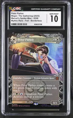 PETER PARKER Marvel's Spider-Man Borderless Foil Mythic CGC 10 MTG - Image 1