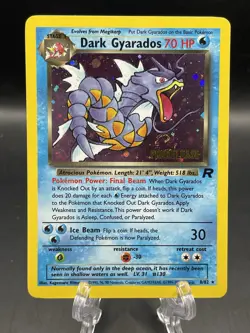 2000 Pokemon Team Rocket Prerelease Promo Dark Gyarados Holo Rare #8/82 NM SWIRL - Image 1