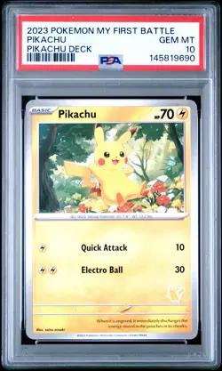 2023 POKEMON MY FIRST BATTLE-PIKACHU DECK PIKACHU PSA 10 - Image 1
