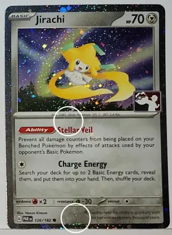 Swirls 🌀 Jirachi 126/182 Cosmos Holo Heavily Bleed Error Rare Pokemon TCG ✨ - Image 1