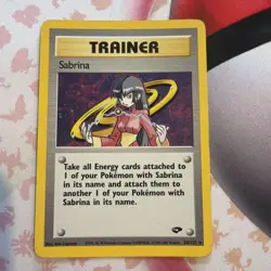 Vintage Pokemon TCG WOTC Sabrina Trainer Gym Challenge Holo Rare 20/132 LP/MP - Image 2