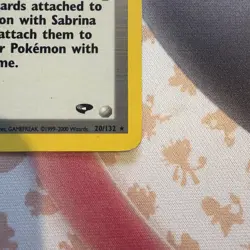 Vintage Pokemon TCG WOTC Sabrina Trainer Gym Challenge Holo Rare 20/132 LP/MP - Image 4