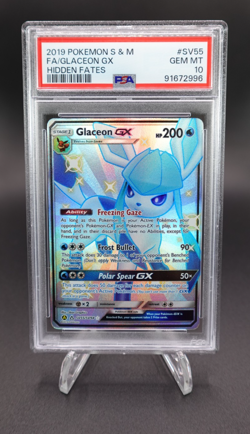 Glaceon GX 2019 Pokemon Sun & Moon Hidden Fates Full Art #SV55 PSA 10 Gem Mint - Image 1