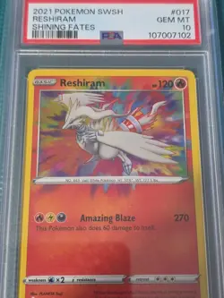 2021 Pokemon SWSH Reshiram #017 Shining Fates PSA 10 - Image 2