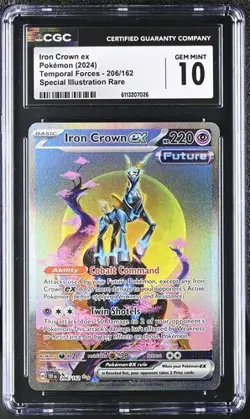 CGC 10 Iron Crown ex 206/162 Pokemon Temporal Forces Special Illustration Rare - Image 1