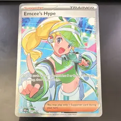 Pokemon Emcee's Hype 220/182 Destined Rivals Ultra Rare Trainer Full Art Holo E… - Image 1