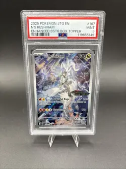 2025 Pokemon PSA 9 N's Reshiram 167/159 Journey Together IR Stamped Enhanced Box - Image 1