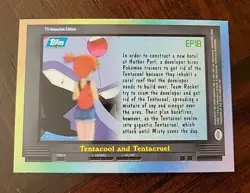 NM! FOIL Pokemon - EP18 Tentacool And Tentacruel - Blue Logo - Topps Series 2 - Image 2