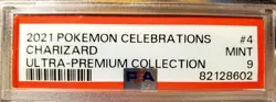 2021 Pokemon Celebrations Charizard Gold Metal Ultra Premium Collection PSA 9 - Image 2