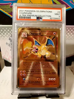 2021 Pokemon Celebrations Charizard Gold Metal Ultra Premium Collection PSA 9 - Image 5