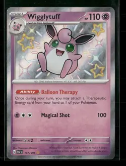Wigglytuff 147/091 Shiny Rare Paldean Fates Pokemon Holo Near Mint - Image 1