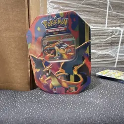 Pokemon Mega Charizard Tin Box Booster Promo Charizard 2014 English - Image 1