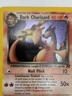 Pokemon TCG Dark Charizard Team Rocket 4/82 Holo Rare LP - Image 3