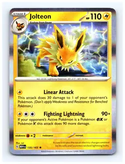 💥 Pokemon TCG Jolteon Holo 135/165 Scarlet & Violet 151 Series - Image 1