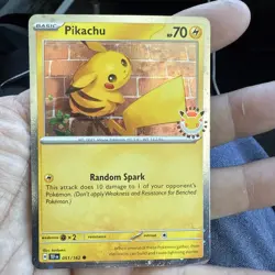 Pokemon Pikachu 051/162 TEF Promo Stamped Holo Basic 70HP - Image 1