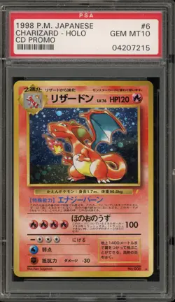 Pokemon Charizard CD Japanese Holo Rare Promo #006 PSA 10 Gem Mint - Image 1