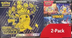 Pokemon Surging Sparks ETB + Booster Bundle Costco 2-pack Sealed - Image 1