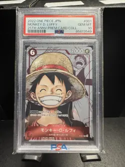 Bandai One Piece Monkey D. Luffy P-001 25th Anniversary Promo Premium PSA 10 - Image 1