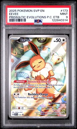 2025 POKEMON SVP EN-SV BLACK STAR PROMO #173 EEVEE PSA 9 - Image 1