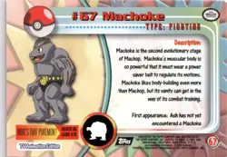 Topps Pokemon TV Animation Edition Series 1#67 Machoke - Image 2