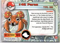 Topps Pokemon TV Animation Edition Series 1 #46 Paras - Image 2