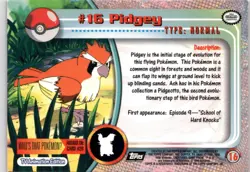 Topps Pokemon TV Animation Edition Series 1 #16 Pidgey - Image 2