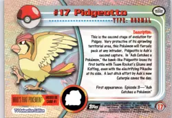 Topps Pokemon TV Animation Edition Series 1 #17 Pidgeotto - Image 2