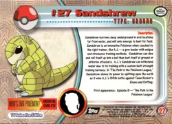 Topps Pokemon TV Animation Edition Series 1 #27 Sandshrew - Image 2