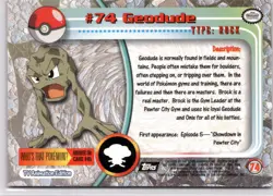 Topps Pokemon TV Animation Edition Series 1 #74 Geodude - Image 2